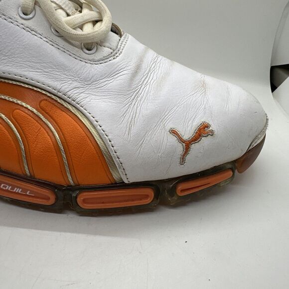 Puma Super Cell Fusion Ice Golf Shoes White, Orange, Silver Size 9.5 (18581607) main image 16